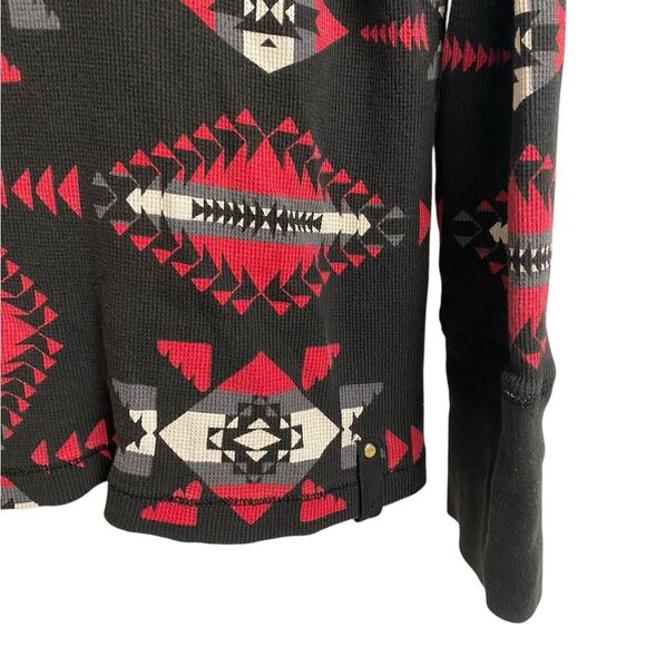 Lauren Ralph Lauren Active Hoodie Women Size M-L Aztec Thermal Sweatshirt Cotton - Picture 7 of 12